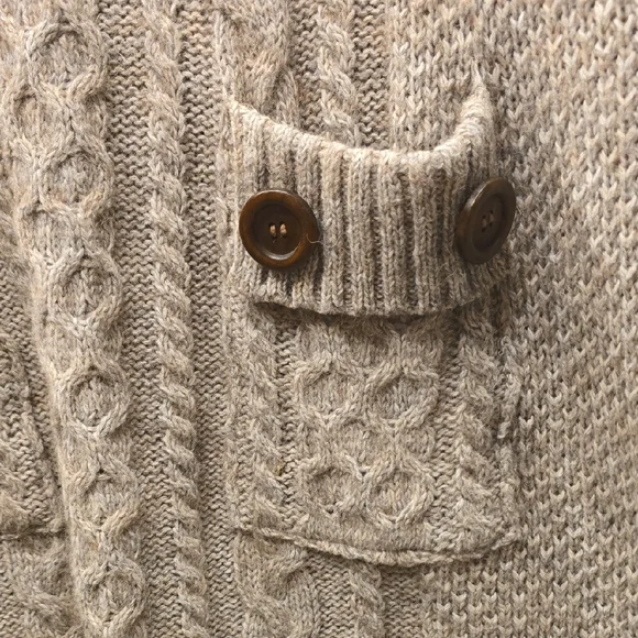 Yvos Cozy Cable Knit Short Sleeve Sweater Dress 79% Acrylic, 30% Alpaca. - Picture 6 of 16